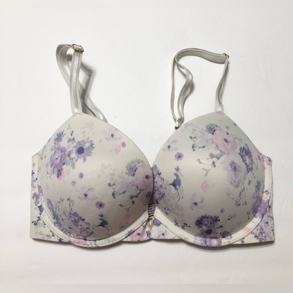 Victoria's Secret Lavender Floral Push Up  Bra 32DD